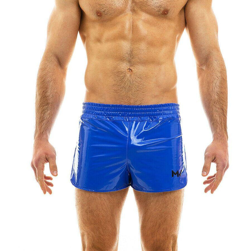 Modus Vivendi Short Viral Vinyl Glossy & Shiny Shorts Lavish Blue 08061 36 - SexyMenUnderwear.com