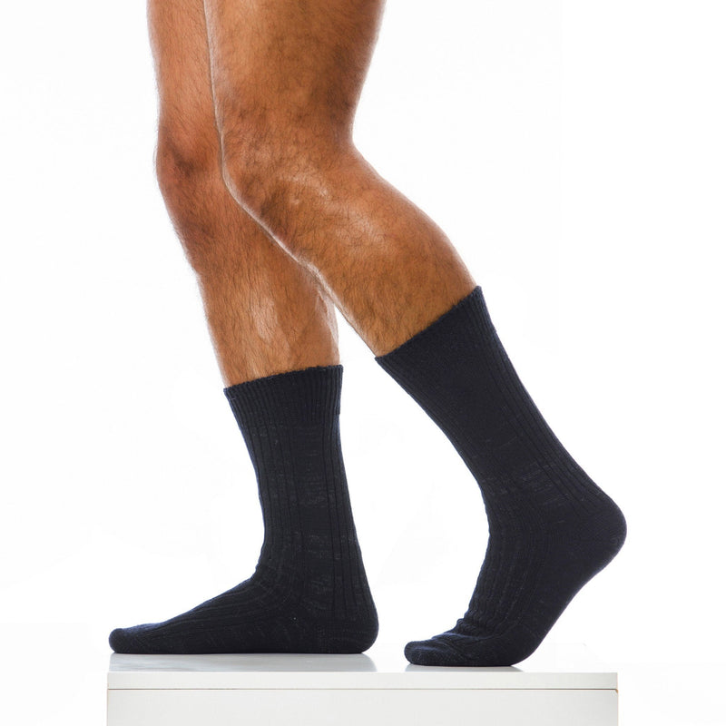 Modus Vivendi Sock Winter Merino Wool Mid Cut Socks Blue XS1922 73 - SexyMenUnderwear.com