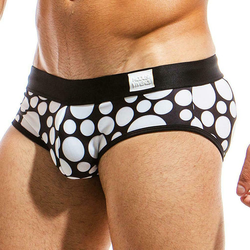 Modus Vivendi Swim-Brief Polkadot Swimwear Double Ply Pouch Black Ks1812 19 - SexyMenUnderwear.com