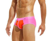 Modus Vivendi Swim Briefs Stardust Lycra & Transparent Muslin Orange FS2213 23 - SexyMenUnderwear.com