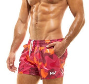 Modus Vivendi Swim Short Woven Fast-Dry Swimwear Camo Red GS2132 77 - SexyMenUnderwear.com