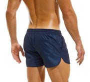 Modus Vivendi Swimwear Dark Jogging Cut Woven Swim-Shorts Mesh Cobalt GS2231 - SexyMenUnderwear.com