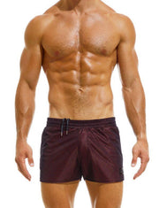 Modus Vivendi Swimwear Dark Jogging Cut Woven Swim-Shorts Mesh Red GS2231 - SexyMenUnderwear.com