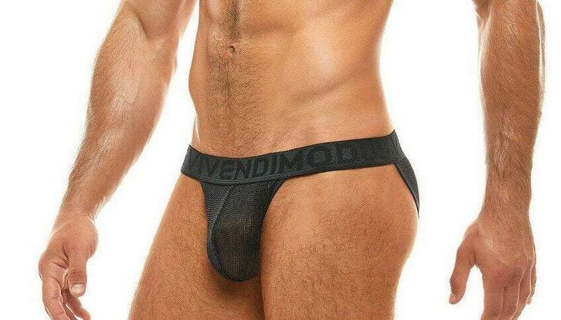 MODUS VIVENDI Tanga Brief ARMOR Knitted Metallic Yarns Black 01012 63 - SexyMenUnderwear.com
