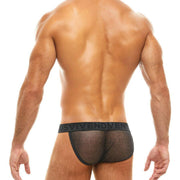 MODUS VIVENDI Tanga Brief ARMOR Knitted Metallic Yarns Black 01012 63 - SexyMenUnderwear.com