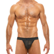 MODUS VIVENDI Tanga Brief ARMOR Knitted Metallic Yarns Black 01012 63 - SexyMenUnderwear.com