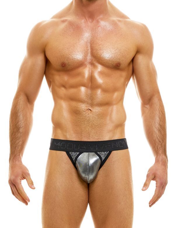 Modus Vivendi Tanga Brief King Cheetah Jaquard Knitted Briefs Silver 13114 26 - SexyMenUnderwear.com