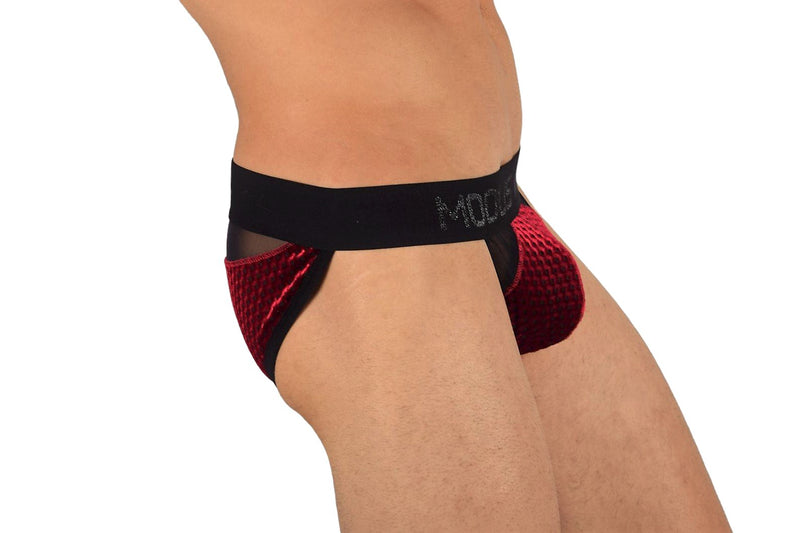 Modus Vivendi Tanga Brief Mesh Tiffany's Velvet Briefs Red Wine 12013 29 - SexyMenUnderwear.com