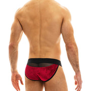 Modus Vivendi Tanga Brief Mesh Tiffany's Velvet Briefs Red Wine 12013 29 - SexyMenUnderwear.com