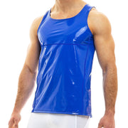 Modus Vivendi Tank Top Viral Vinyl Tanktop Shinny Lavish Blue 08031 50 - SexyMenUnderwear.com