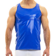 Modus Vivendi Tank Top Viral Vinyl Tanktop Shinny Lavish Blue 08031 50 - SexyMenUnderwear.com