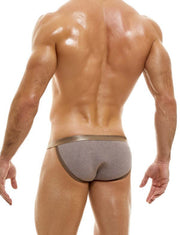 Modus Vivendi Unexpected Tanga-Brief Knitted Shiny Camel Brown 12115 58 - SexyMenUnderwear.com