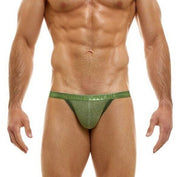 Modus Vivendi Unexpected Tanga-Brief Knitted Shiny Khaki Green 12115 58 - SexyMenUnderwear.com