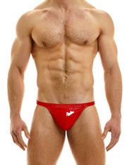 MODUS VIVENDI Viral Vinyl Thongs With Roomy Pouch Shiny Red 08016 - SexyMenUnderwear.com