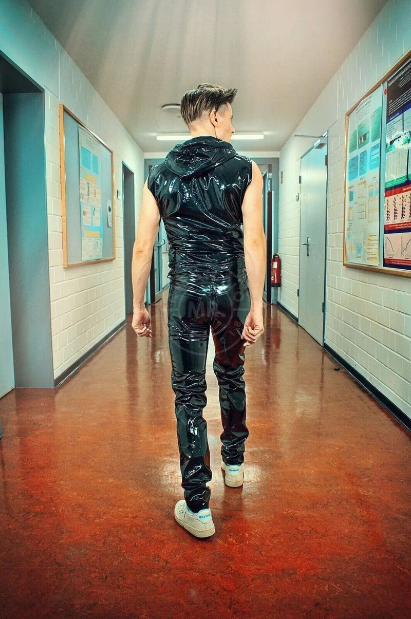 MR. RIEGILLIO PVC Pants Thru 3-Zipper High Waist Classic Jeans-Style Shiny Black - SexyMenUnderwear.com