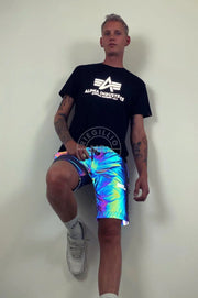 MR. RIEGILLIO Reflective Long Short Blue Silver Shining Effect - SexyMenUnderwear.com