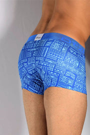 Otzi Boxer Trunk Aztec Print Fashion Underwear Blue OTG019 MX2 - SexyMenUnderwear.com