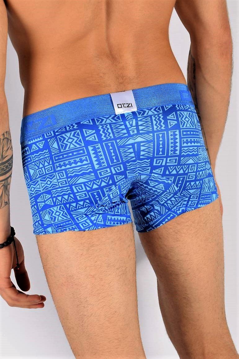Otzi Boxer Trunk Aztec Print Fashion Underwear Blue OTG019 MX2 - SexyMenUnderwear.com