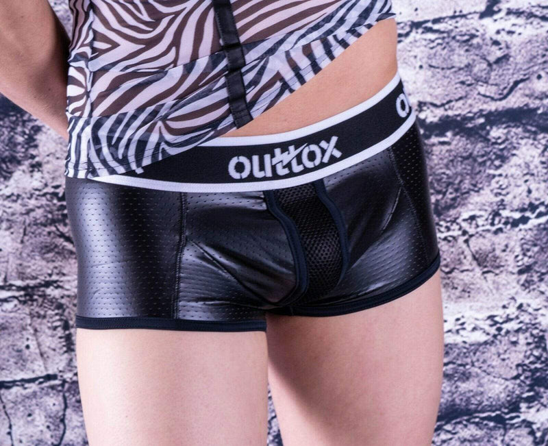 Outtox By Maskulo -Boxer W/Open Back Rear White TR140-90 7 - SexyMenUnderwear.com
