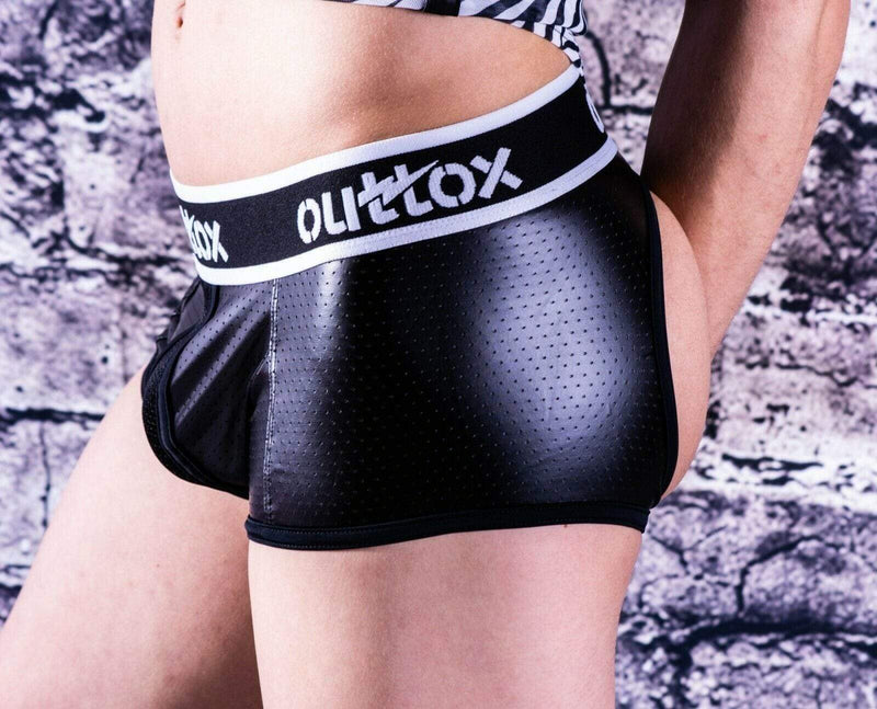 Outtox By Maskulo -Boxer W/Open Back Rear White TR140-90 7 - SexyMenUnderwear.com