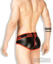 Outtox By Maskulo Brief Wrapped Briefs Leather Look Red BR141-10 6 - SexyMenUnderwear.com