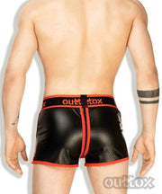 OUTTOX By Maskulo Short Full-Zipper Shorts Leather Look Red SH140-10 3 - SexyMenUnderwear.com