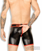 Outtox By Maskulo Short Wrapped Rear Cycling Fetish Shorts Red SH143-10 9 - SexyMenUnderwear.com