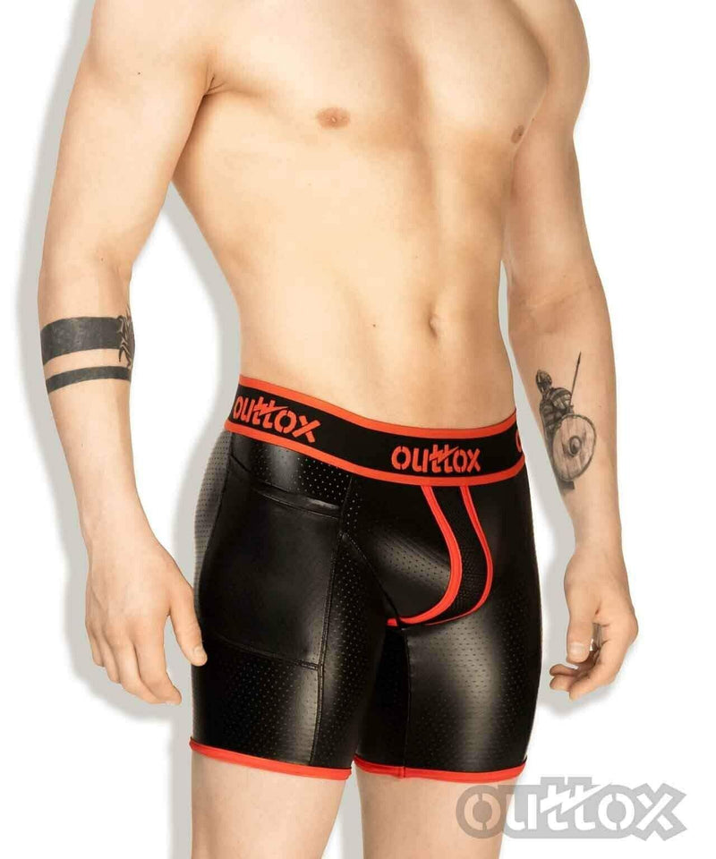 Outtox By Maskulo Shorts Regular Rear Cycling Fetish Short Red SH142-10 8 - SexyMenUnderwear.com