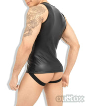 Outtox By Maskulo Tank Top Tight Spandex TankTop Muscles Black TP140-90 1 - SexyMenUnderwear.com