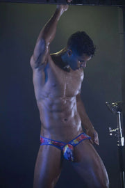 PIKANTE Colors Brief Low Rise Stretchy Edge Splash Briefs Light Blue 0506 3 - SexyMenUnderwear.com