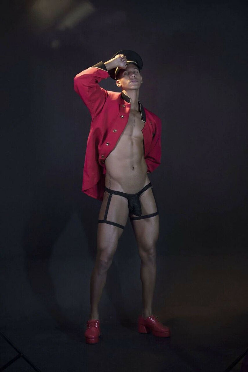 PIKANTE Seductive Brief With Extra Straps Silky Stretchy Briefs Black 0499 2 - SexyMenUnderwear.com