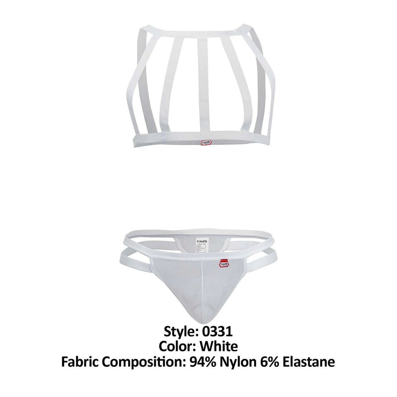 PIKANTE Set Kit ARNESS Combo Elastic Harness & Thongs Personality White 0331 5 - SexyMenUnderwear.com