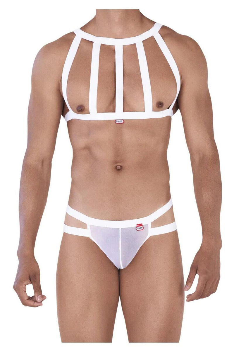 PIKANTE Set Kit ARNESS Combo Elastic Harness & Thongs Personality White 0331 5 - SexyMenUnderwear.com
