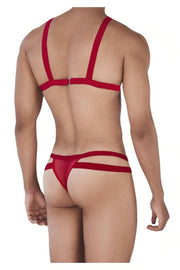 PIKANTE Set Kit Combo Elastic Harness + Thongs Personality Red 0331 2 - SexyMenUnderwear.com