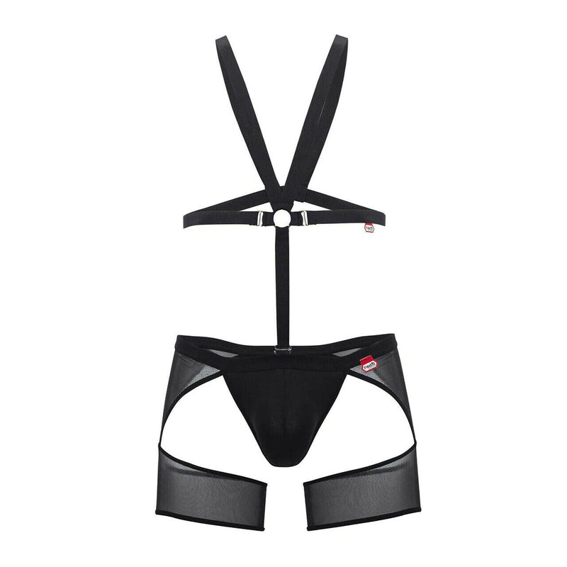 PIKANTE Singlet Garter Belt Single Luxury O-Ring Thong Black 0848 5 - SexyMenUnderwear.com