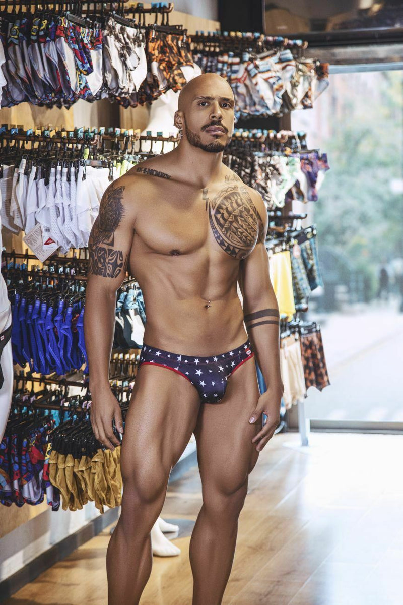 PIKANTE Star Briefs Low-Rise Stretch Cotton Ergonomic Fit Dark Blue 0826 3 - SexyMenUnderwear.com
