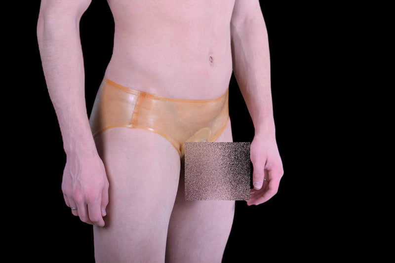 POLYMORPHE Men's Latex Brief Underwear Amber Gold UN-039PS 8 - SexyMenUnderwear.com