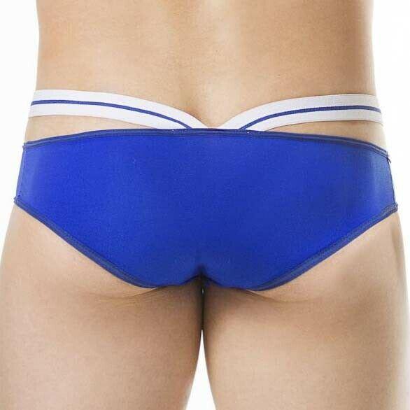 PPU Brief Extra Elastic Straps Smooth Microfiber Fabric Blue 1804 MX3 - SexyMenUnderwear.com