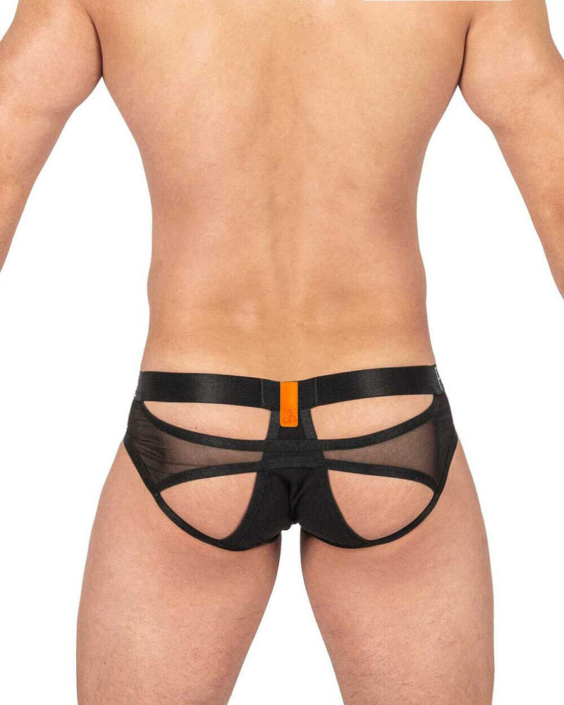 PRIVATE STRUCTURE Alpha Low Harness Mini-Briefs Shades Of Shiny Black 4416 - SexyMenUnderwear.com