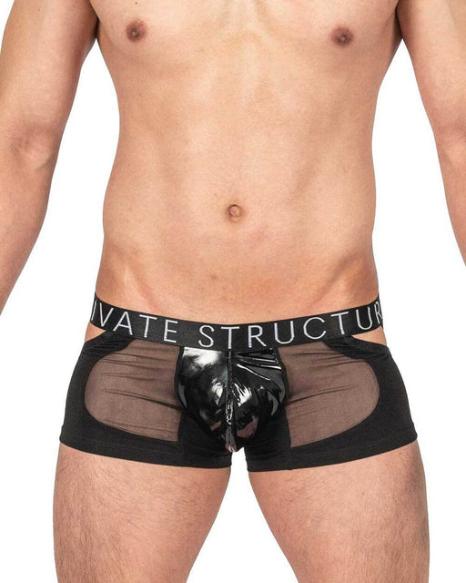 PRIVATE STRUCTURE Alpha Low Waist Mesh Built-In Jockstrap Black 4420 - SexyMenUnderwear.com