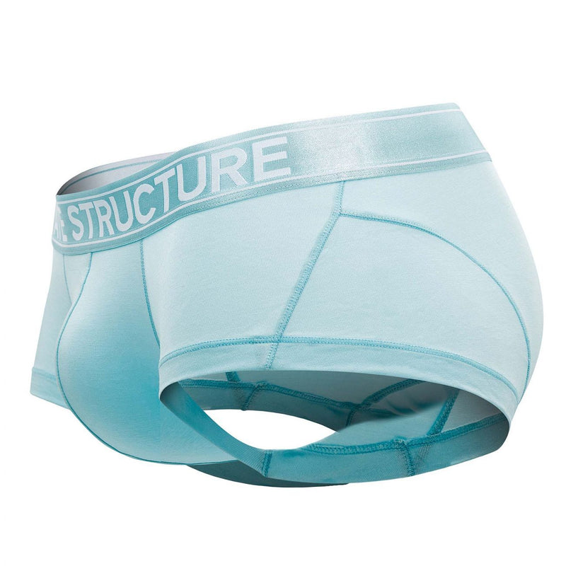 PRIVATE STRUCTURE Bamboo Boxer Sports Trunks Platinum Seamed Pouch Cyan 4073 36 - SexyMenUnderwear.com