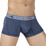 PRIVATE STRUCTURE Bamboo Boxer Viscose Mid-Waist Trunk Citadel Blue 4379 - SexyMenUnderwear.com
