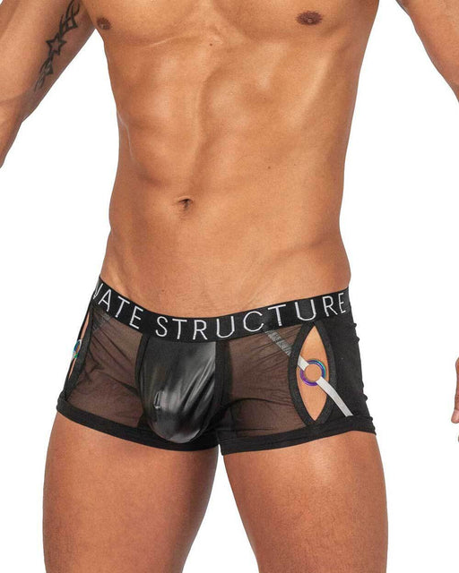 PRIVATE STRUCTURE Boxer Alpha Low Waist Harness Trunk Shades Of Black 4415 - SexyMenUnderwear.com