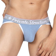 Private Structure Brief Classic Low-Rise Cutaway Rayon Baby Blue Briefs 3274