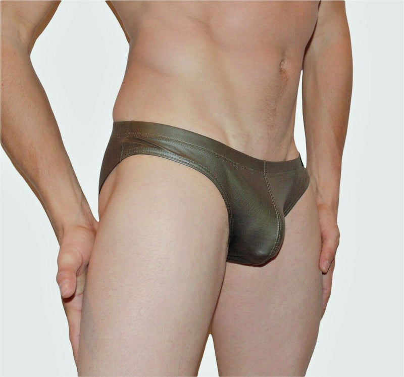 Private Structure Brief Desire Glaze Bikini Cut Briefs Vinyl Green 3553 70