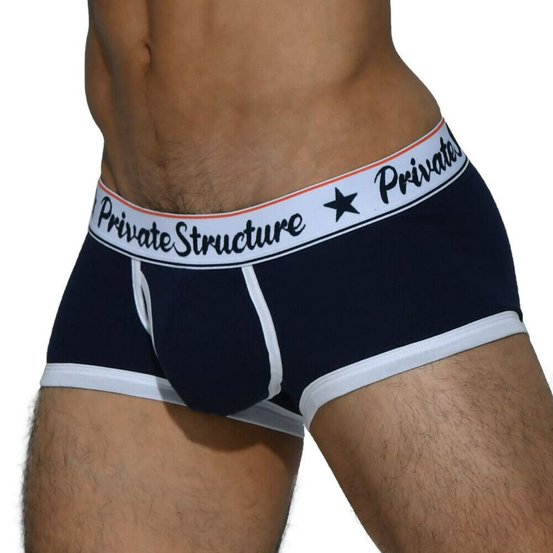 Private Structure Classic Bamboo Boxer Trunks With Body-Defining Fit Navy 4070