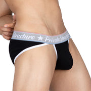 Private Structure Classic Briefs Low-Rise Cutaway Rayon Tanga-Brief Black 3274