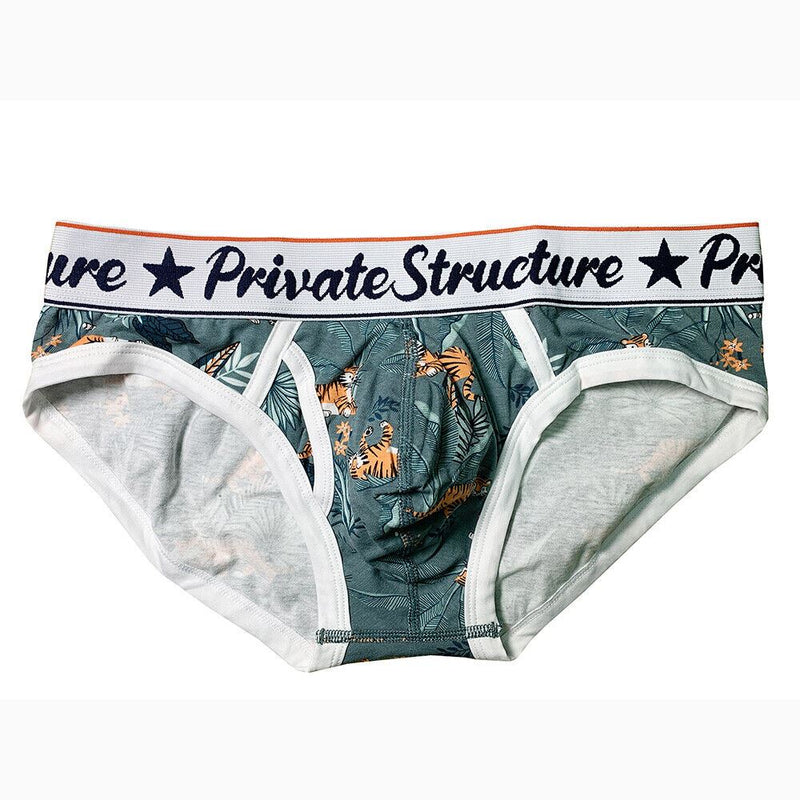 Private Structure Cotton Briefs Classic Mini Brief Tiger Lair Green 4189