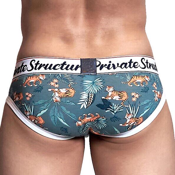 Private Structure Cotton Briefs Classic Mini Brief Tiger Lair Green 4189