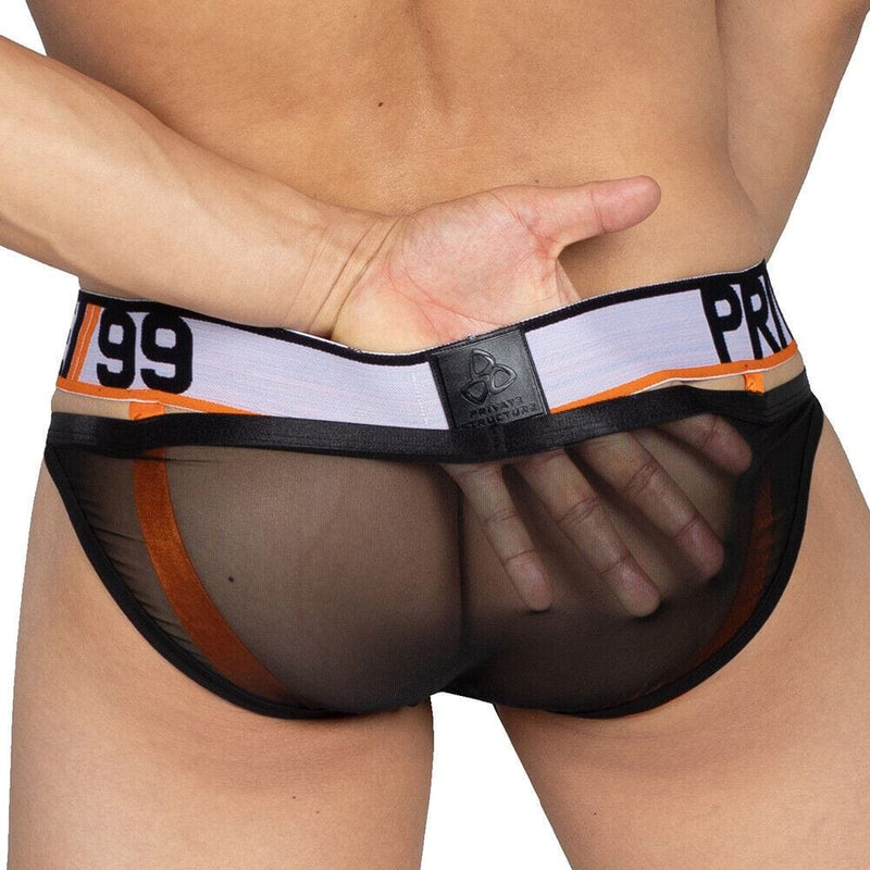 PRIVATE STRUCTURE Doubled Cotton-Brief Momentum Orange/Black 4237
